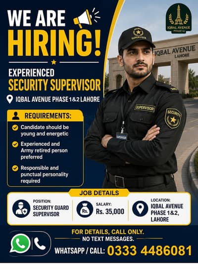 Experienced Security Supervisor & Security Guards Required