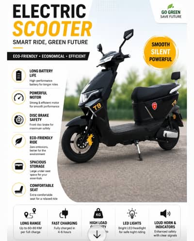 Metro T-9(Spont N) Electric Scooty for sale-110 Km Range, Charger