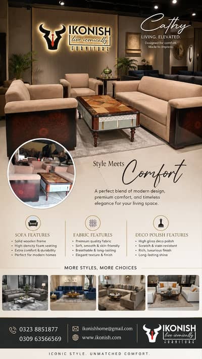 6 Seater New Design Sofa Set | Luxury Bouclé Fabric Sofa | Solid Wood
