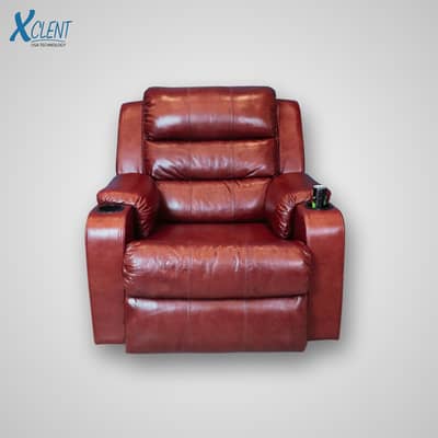 Manual Recliner Pure Leather with Cupholders /