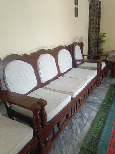 5 seater wooden sofa