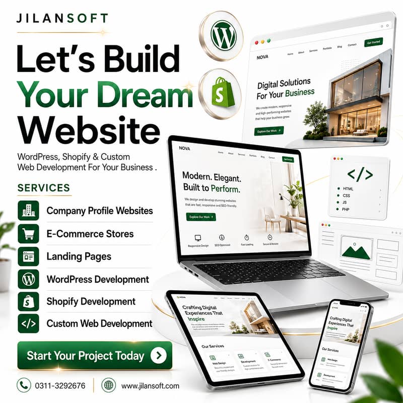 Shopify, WordPress & Custom Website Development. 0
