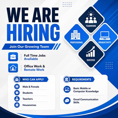 We are hiring male and female for office and online work