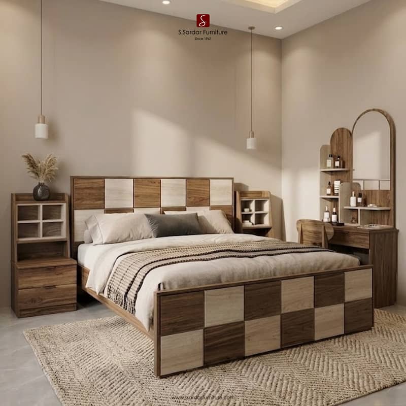 Bedset with side table and dressing table 0