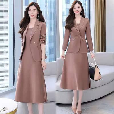 Elegant Korean Style Blazer Suit".