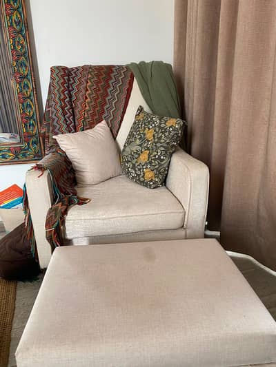 Two Sofa Chairs with Foot Rest