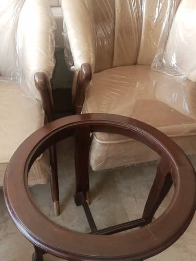 Premium 2 Seater Sofa with Elegant Round Table | Modern Living Room