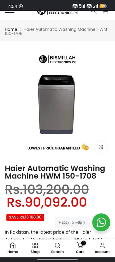 haier 15KG automatic machine urgent for sale