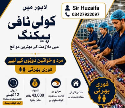 goli toffee factory ma helpers ki zarorat ha