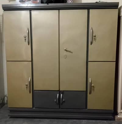 7x7 Feet Heavy Iron Wardrobe | Steel Almari | Excellent Condition