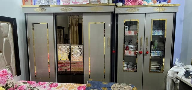 lasani bed 2 side table 1 dressing and 1 divider almari