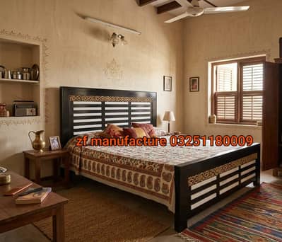 Double bed / bed set / king size bed / wooden bed / bed / Furniture
