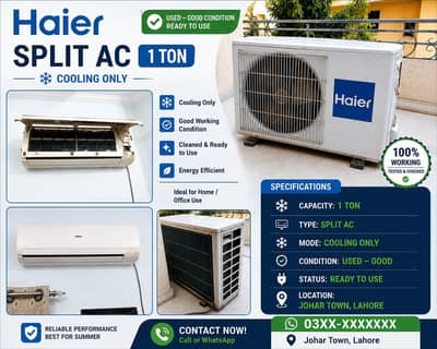 Haier 1 Ton Split AC – Cooling Only