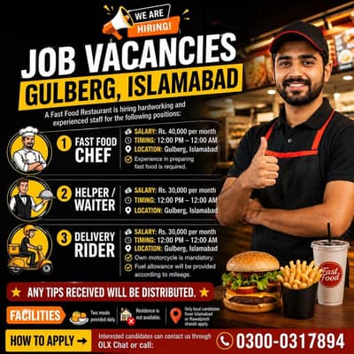 fast food cafe jobs gulberg greens