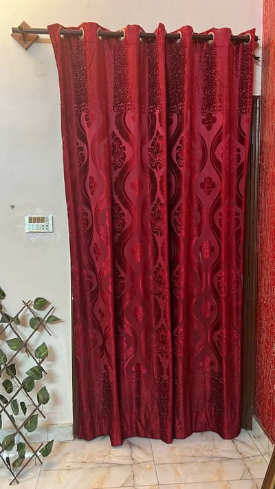 4 Red Curtains Slightly Used