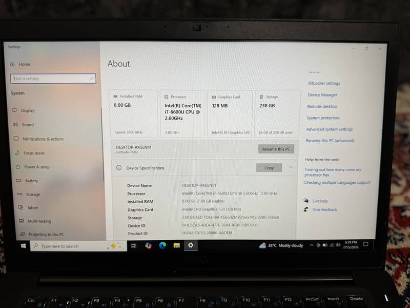 Core i7 6 generation 9