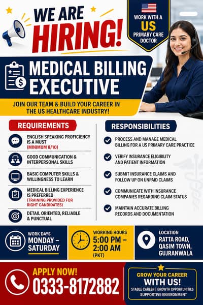 We're Hiring – Medical Billing Executive (US Healthcare)