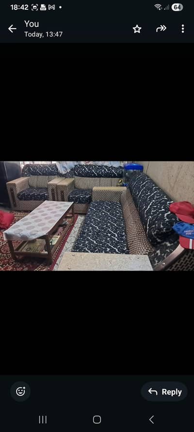 Sofa Set +Sofa Cumbed+Center Table +LED Console