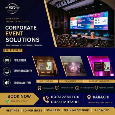Smd, led screen, digital Standee, projector and speakers on rent