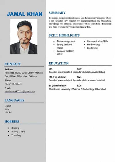BS Microbiology Student internship /Contact number 03445363275