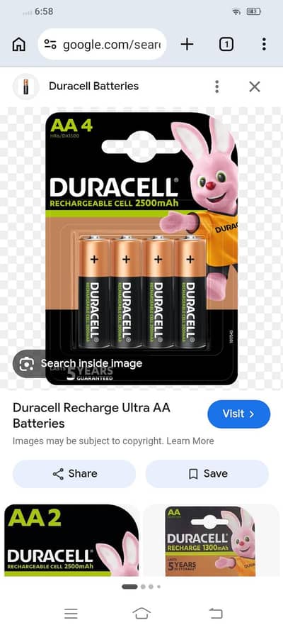 Duracell AA & AAA rechargeable Batteries