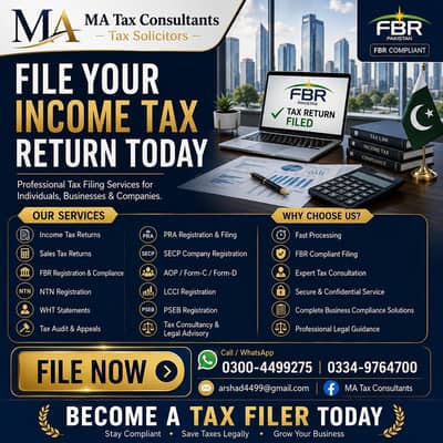 Professional FBR Tax Filing | NTN, Sales Tax & GST Solutions