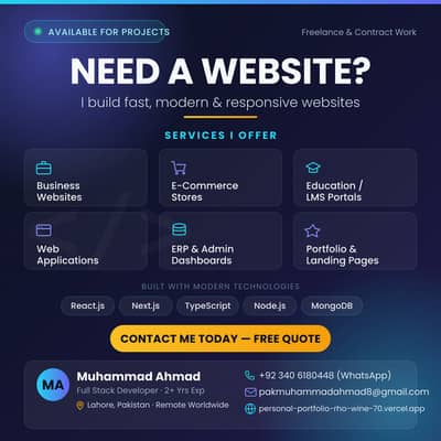 Professional Website Development – Business, Shop, School & More