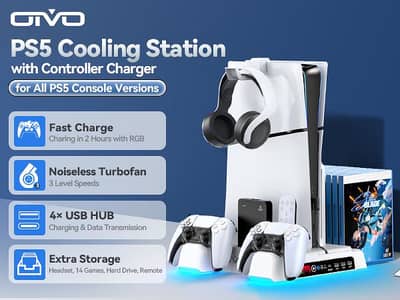 OIVO PS5/Slim/Pro Stand and Cooling Station with LED