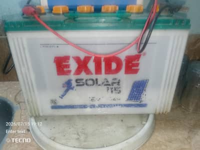 EXIDE SOLOR 115 12v bettry with charger _76Ah good condition
