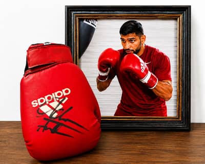 World Champion Aamir Khan Signed Boxing Glove