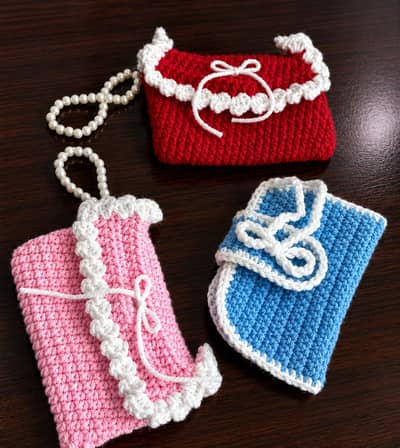 crochet wallet rs 1000 each