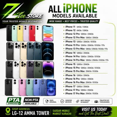 Apple iPhone 11 | 12 | 13 | 14 | 15 | 16 | 17 Pro & Pro Max Available