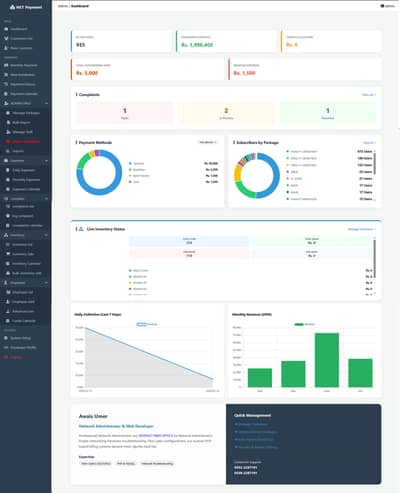  ISP Billing & Management System / Customer Panel – Full Software