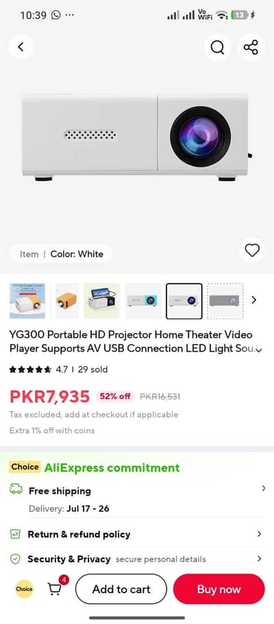 YG300 portable HD projector