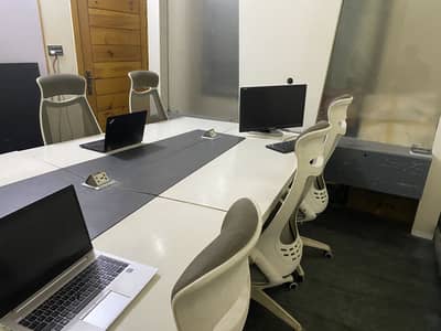 Meeting table and with 8 chairs