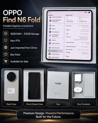 OPPO Find N6 Fold 16GB/512GB Box Pack – Non PTA China Import