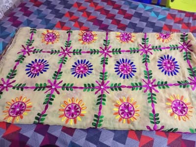 shwal size embroided dupata