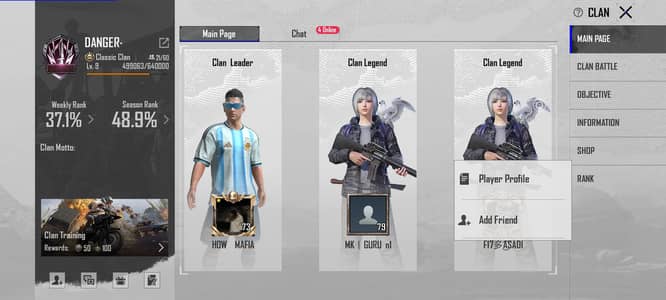 PUBG M Clan level 9.87
