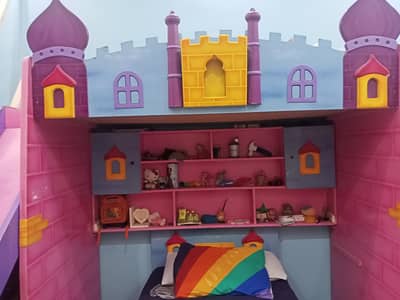 beautiful and playful kids bed set for 2 kids with slide