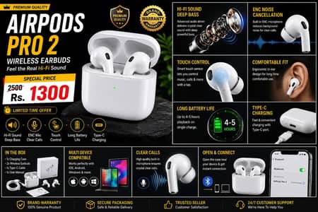 Wireless Bluetooth Earbuds with ENC Mic