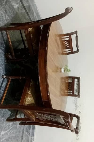 Set of Dining table with 4 chairs, wooden table and chairs