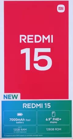 Xiaomi redmi 15 8/128 7000mah battery box pack