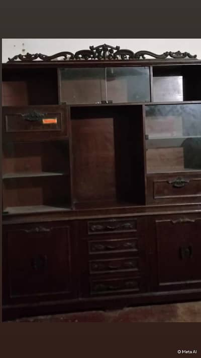 Solid Wood Crockery Showcase / Wooden Divider for Sale (Good Condition