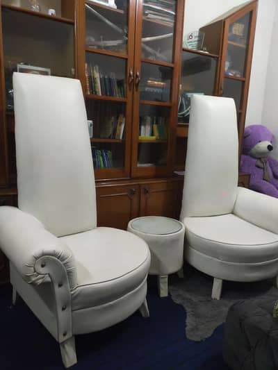 white long back chairs