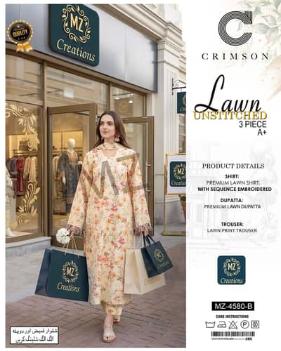 ladies unstiched printed lawn