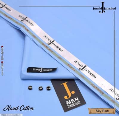 saqlain j men's sky blue hard Cotton unstitched suit