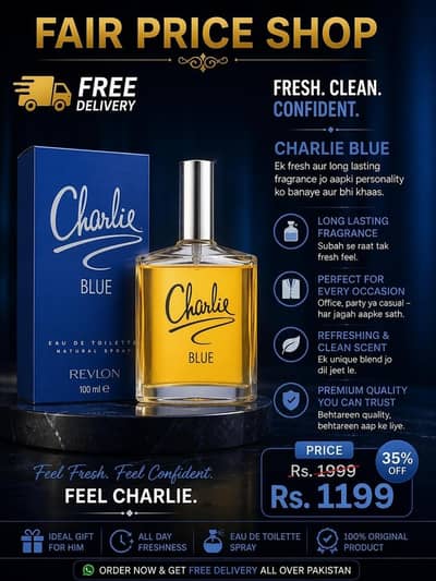  Charlie Blue Perfume – Fresh & Long Lasting |Free Delivery 