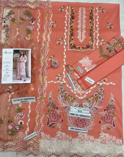 Premium Embroidered Lawn 3 Piece Suit FF-530 | New