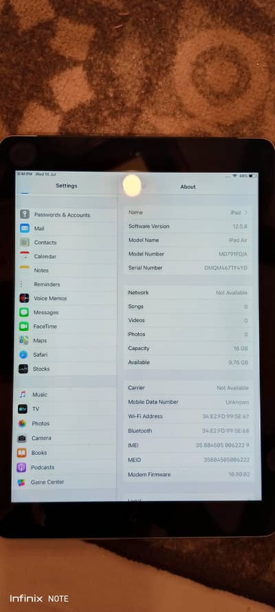 ipad apple air model 16gb