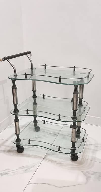 Glass tea trolley - coffee trolley - kitchen trolley